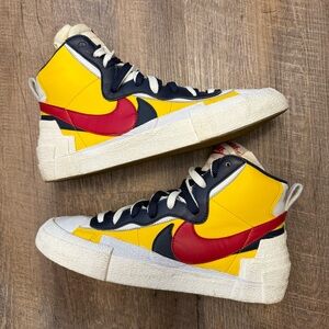 Sacai x Nike Blazer Mid Snow Beach Maize Yellow Navy Blue Red
